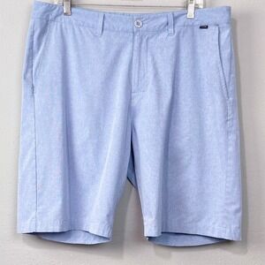 Travis Mathew Golf Shorts Size 36 Mens Light Blue Casual Flat Front 10 in Inseam